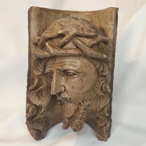 Religious Wooden Art Sculpture Weeping Jesus